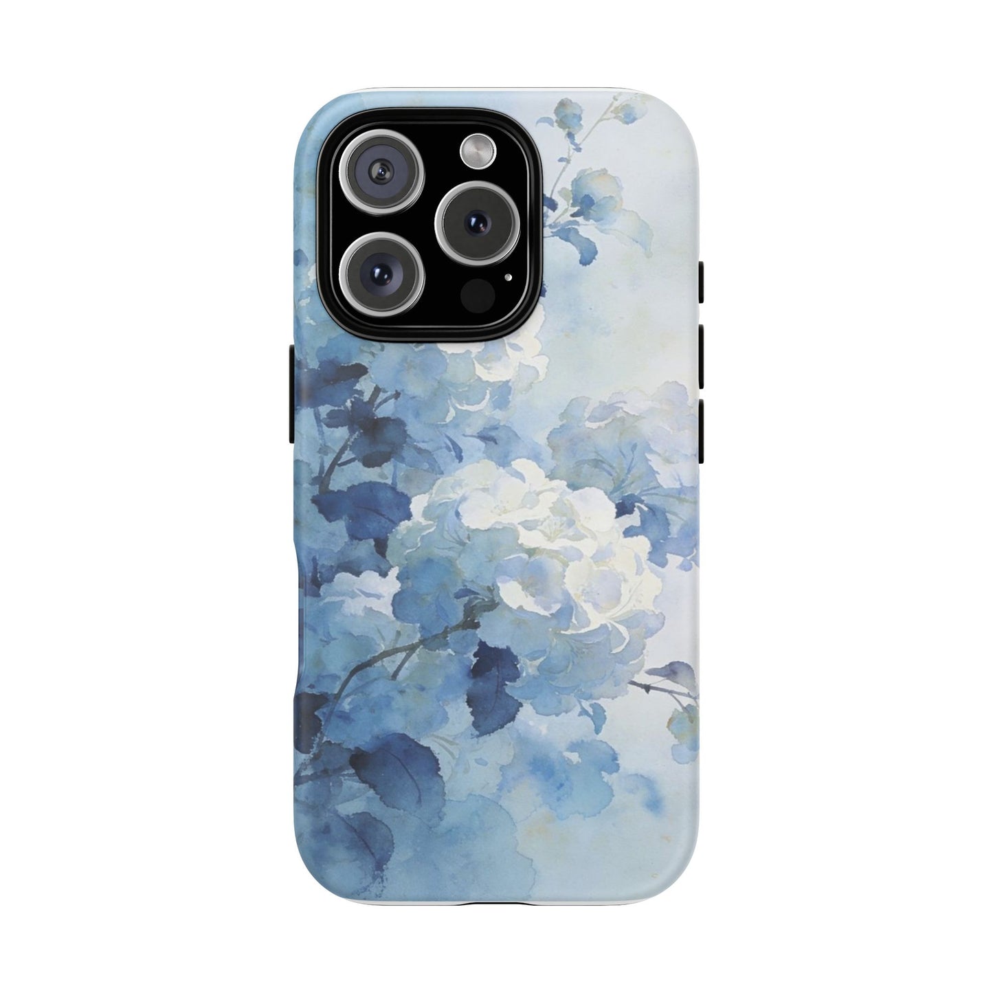 Blue Watercolor Hydrangea Tough Phone Case