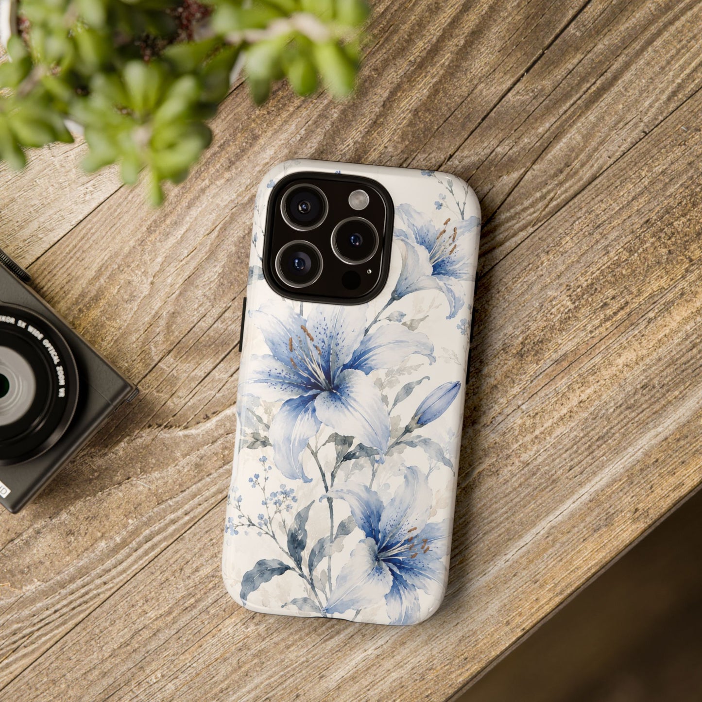 Azure Bloom | Clear Floral iPhone Case