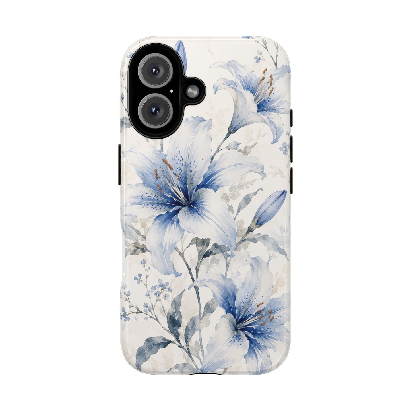 Azure Bloom | Clear Floral iPhone Case