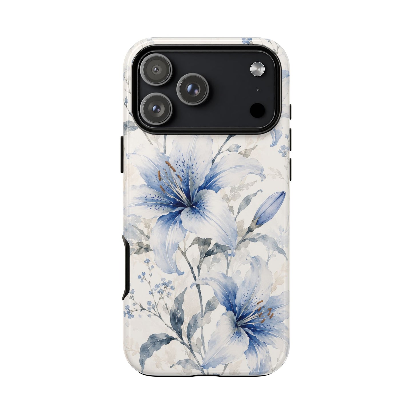 Azure Bloom | Clear Floral iPhone Case