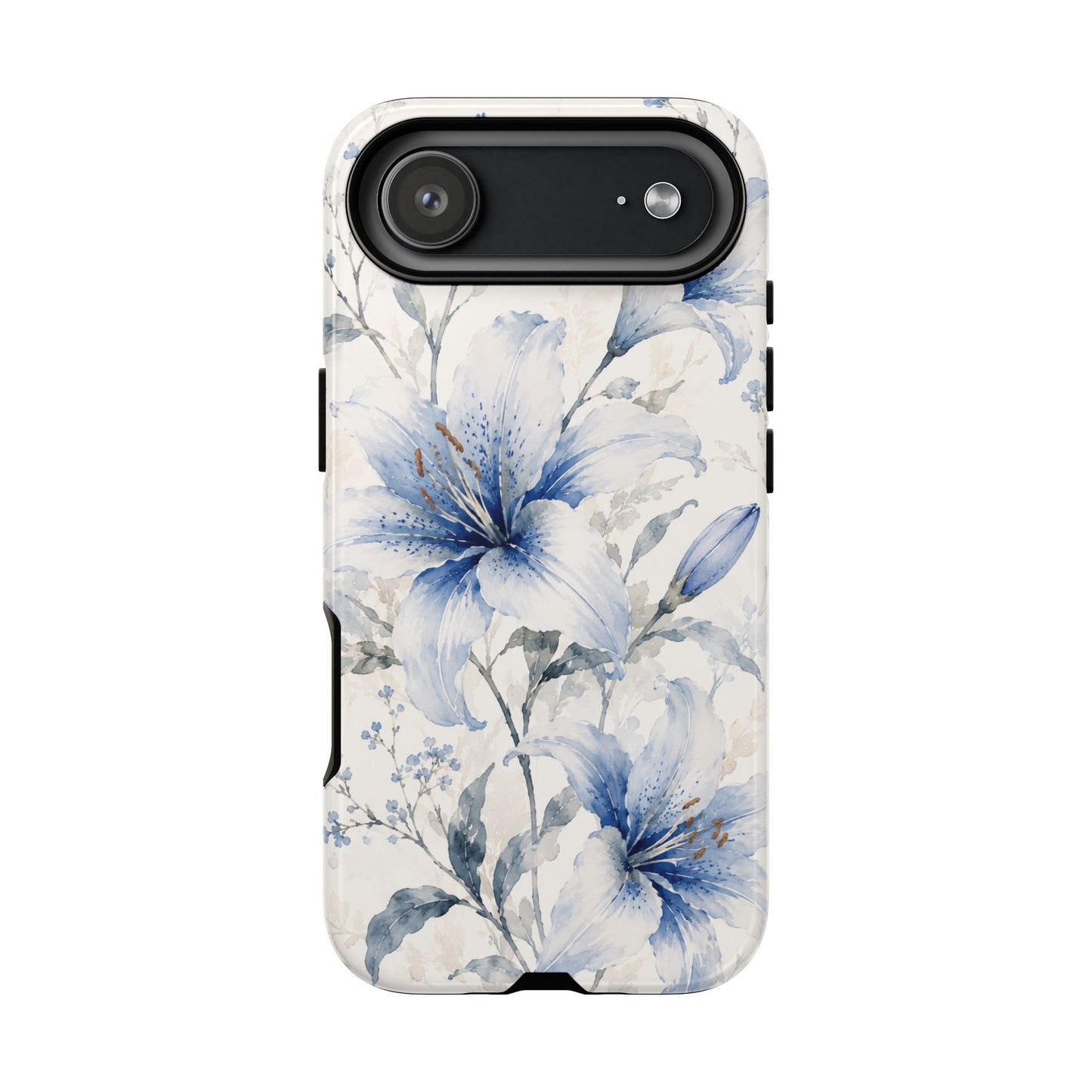 Azure Bloom | Clear Floral iPhone Case