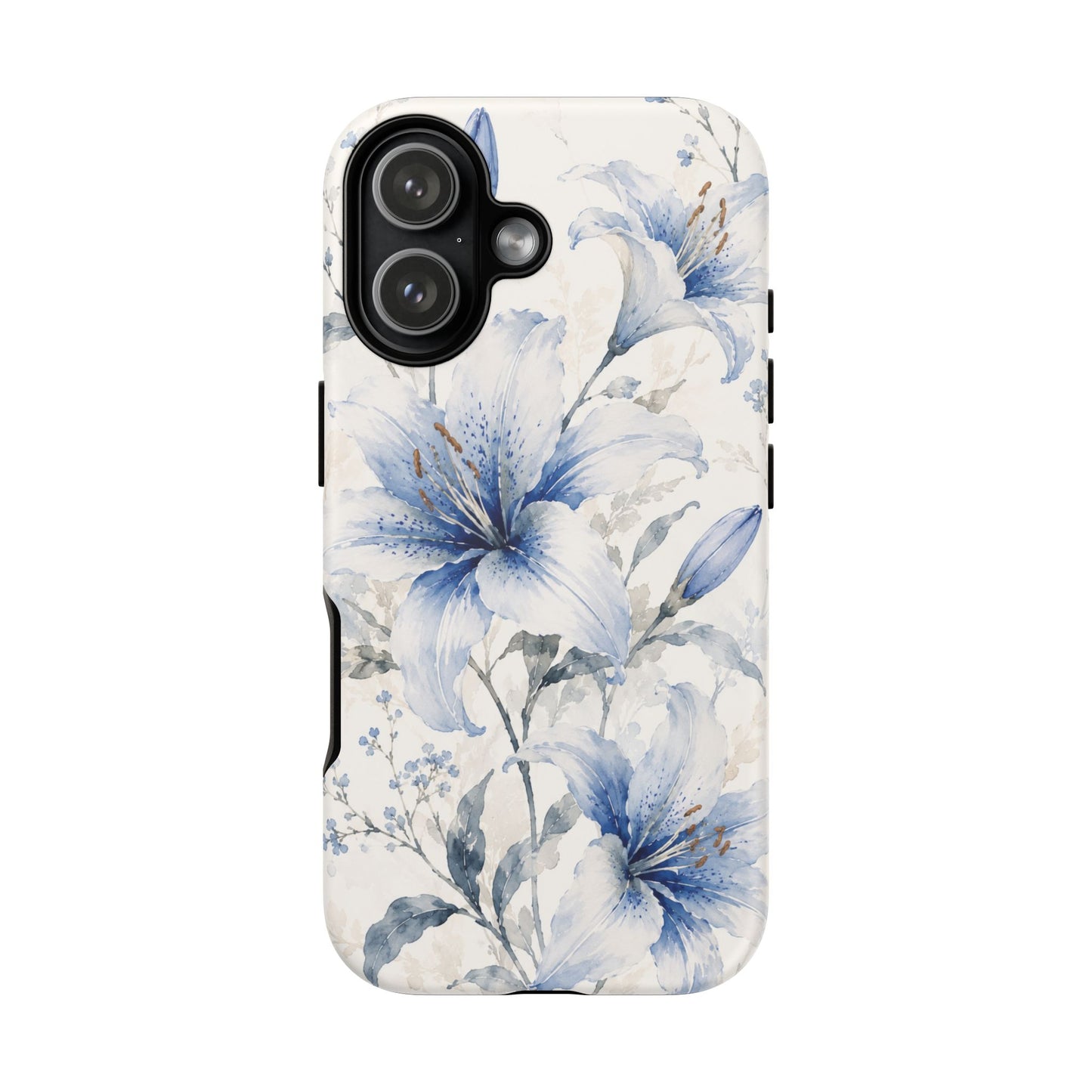 Azure Bloom | Clear Floral iPhone Case
