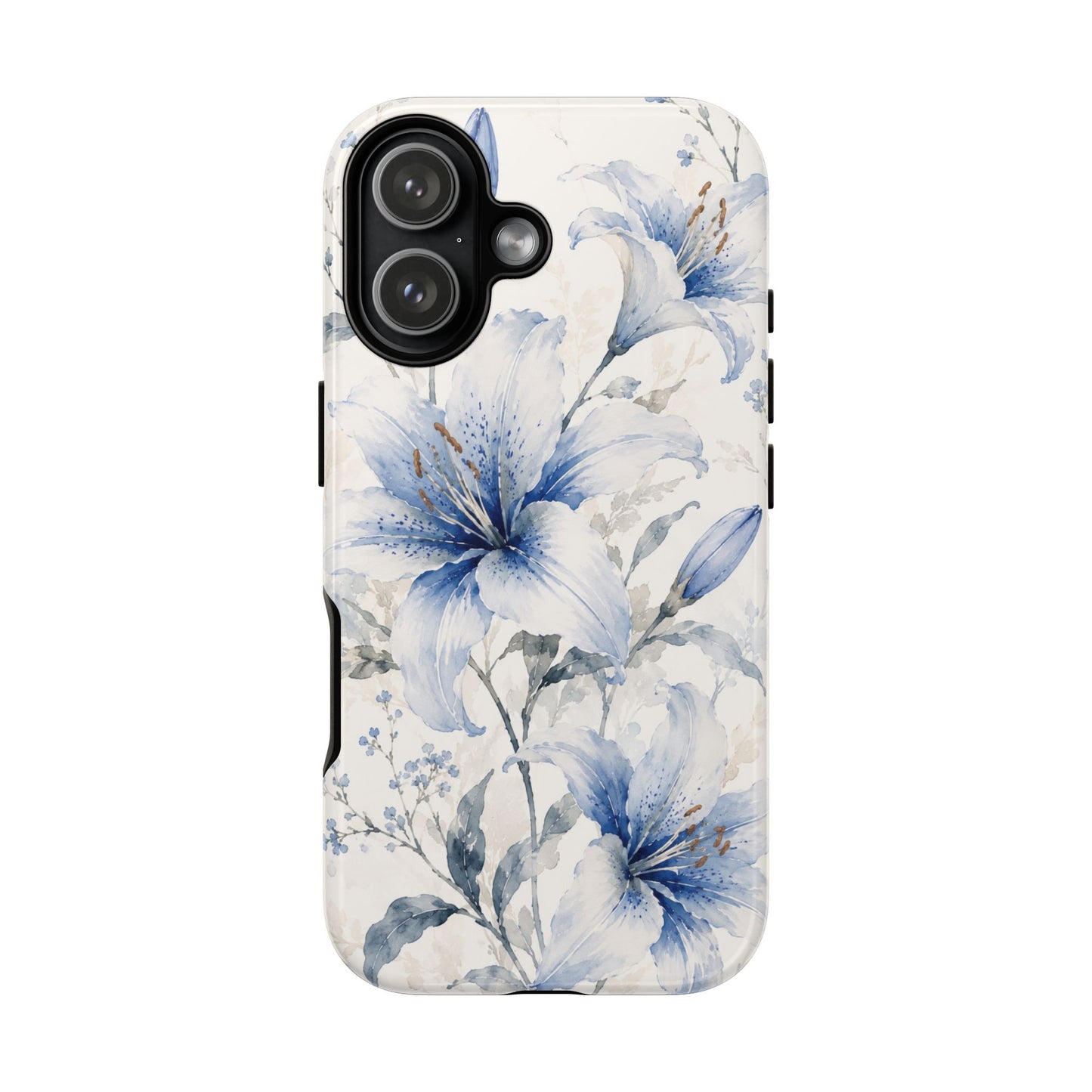 Azure Bloom | Clear Floral iPhone Case