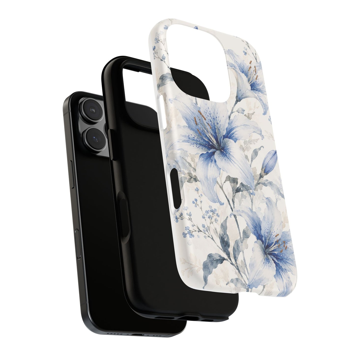 Azure Bloom | Clear Floral iPhone Case
