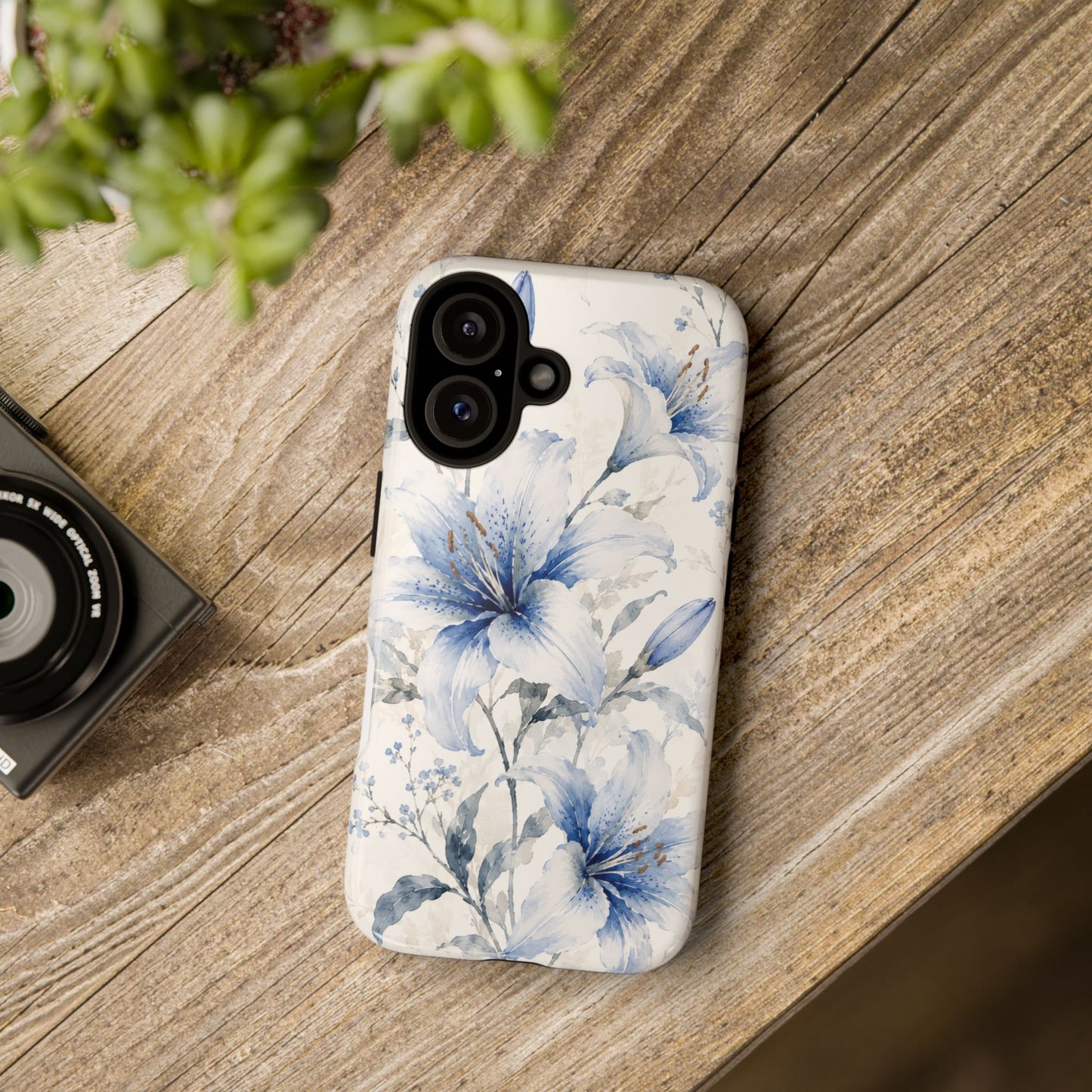 Azure Bloom | Clear Floral iPhone Case