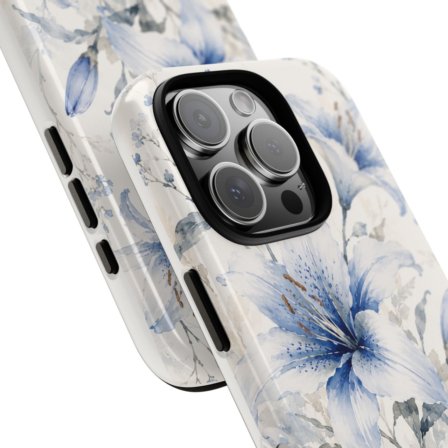 Azure Bloom | Clear Floral iPhone Case
