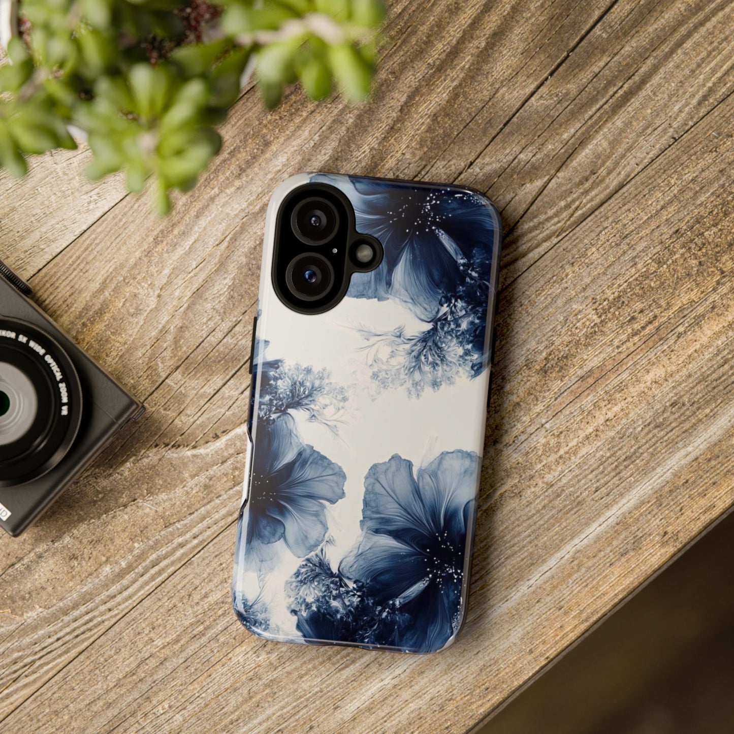 Floral Indigo Tough Phone Case