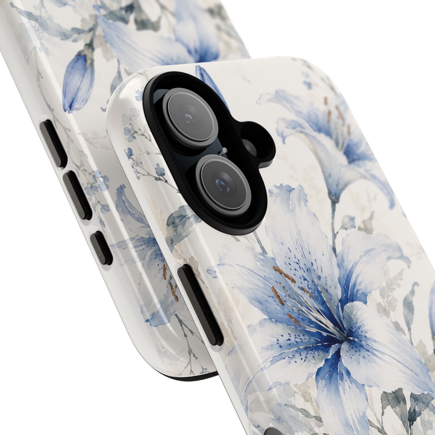 Azure Bloom | Clear Floral iPhone Case