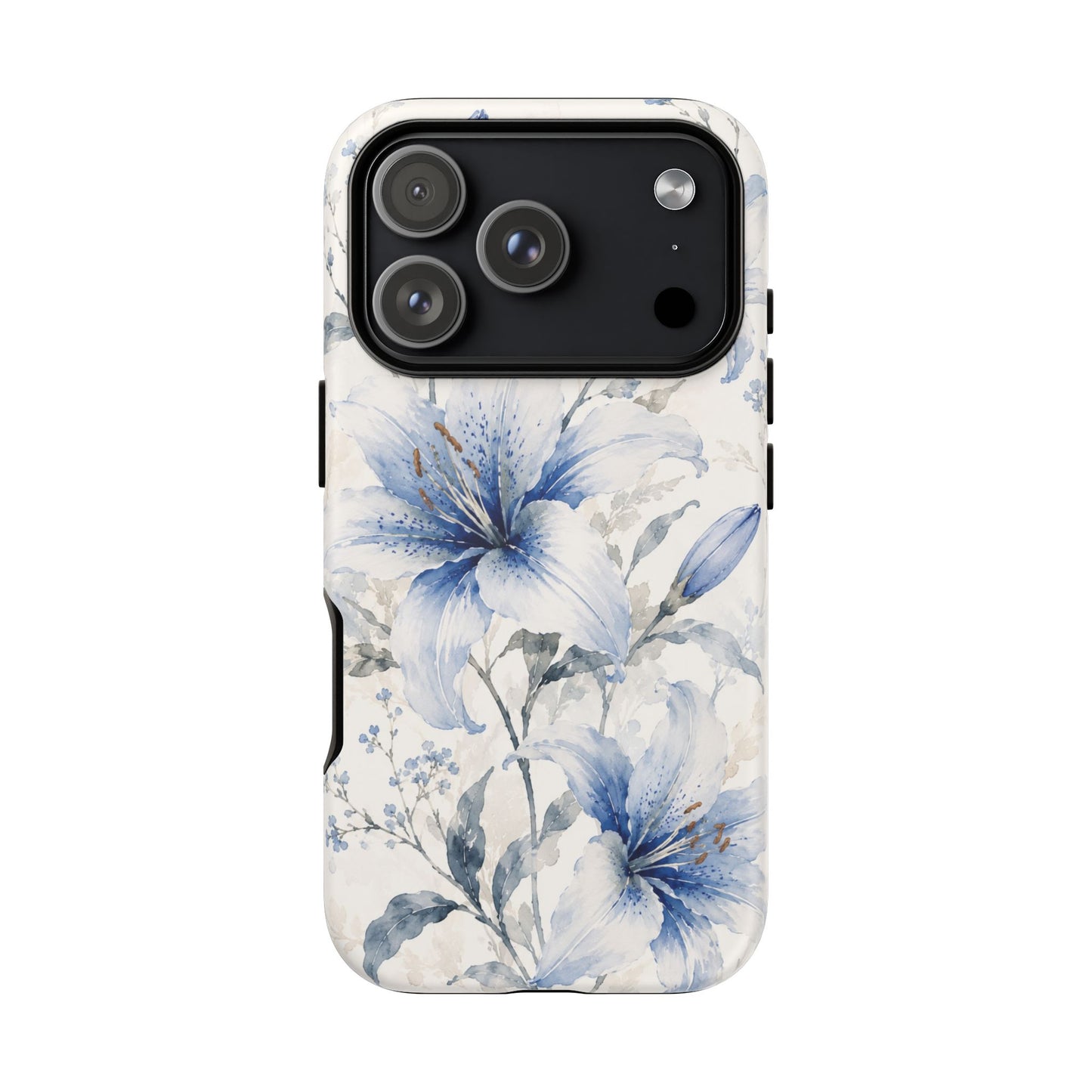 Azure Bloom | Clear Floral iPhone Case