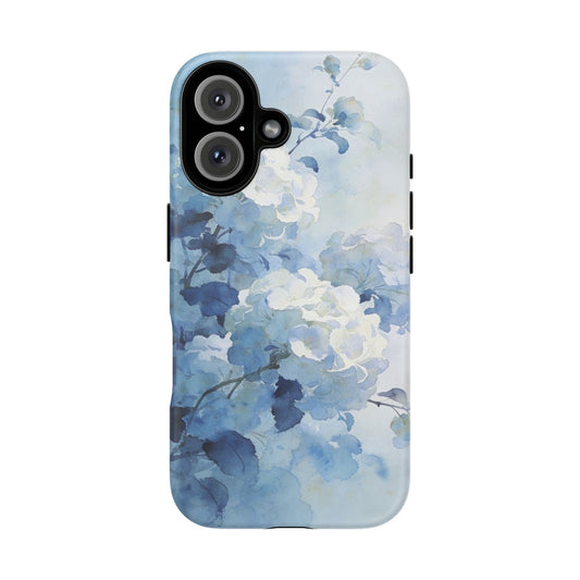 Blue Watercolor Hydrangea Tough Phone Case