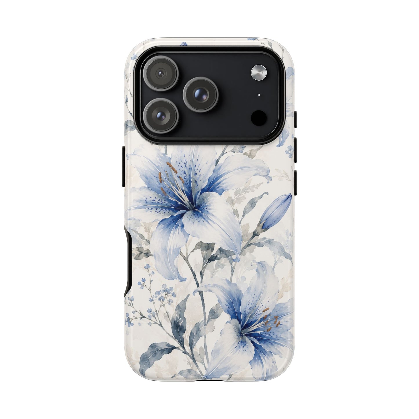 Azure Bloom | Clear Floral iPhone Case