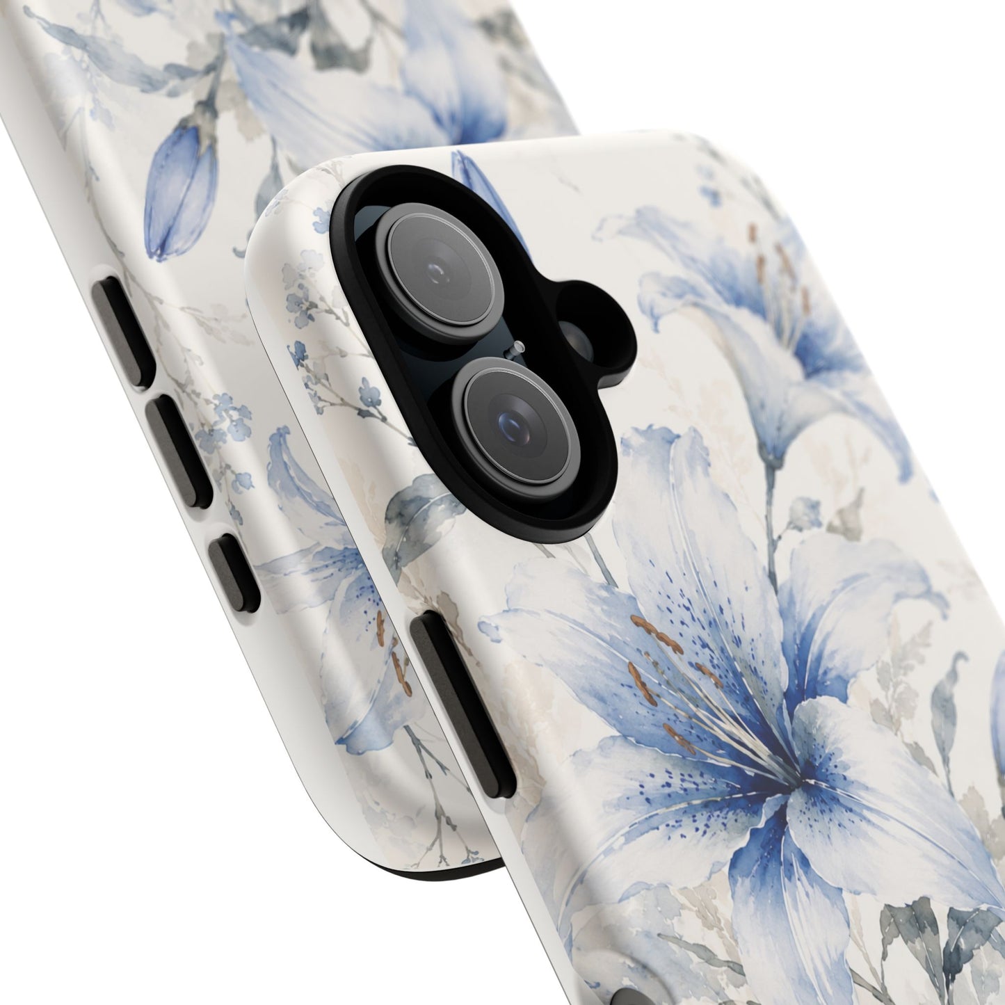 Azure Bloom | Clear Floral iPhone Case