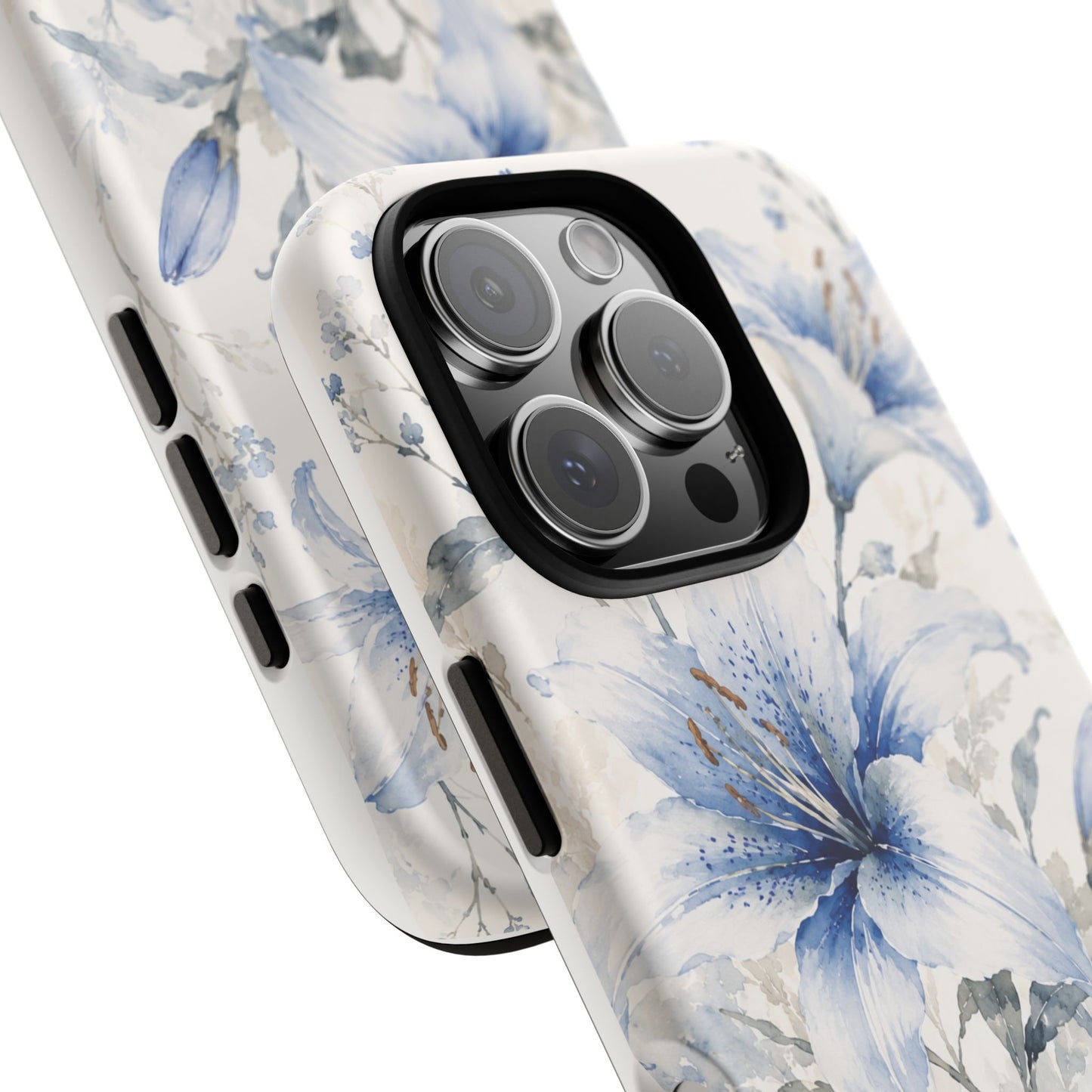Azure Bloom | Clear Floral iPhone Case