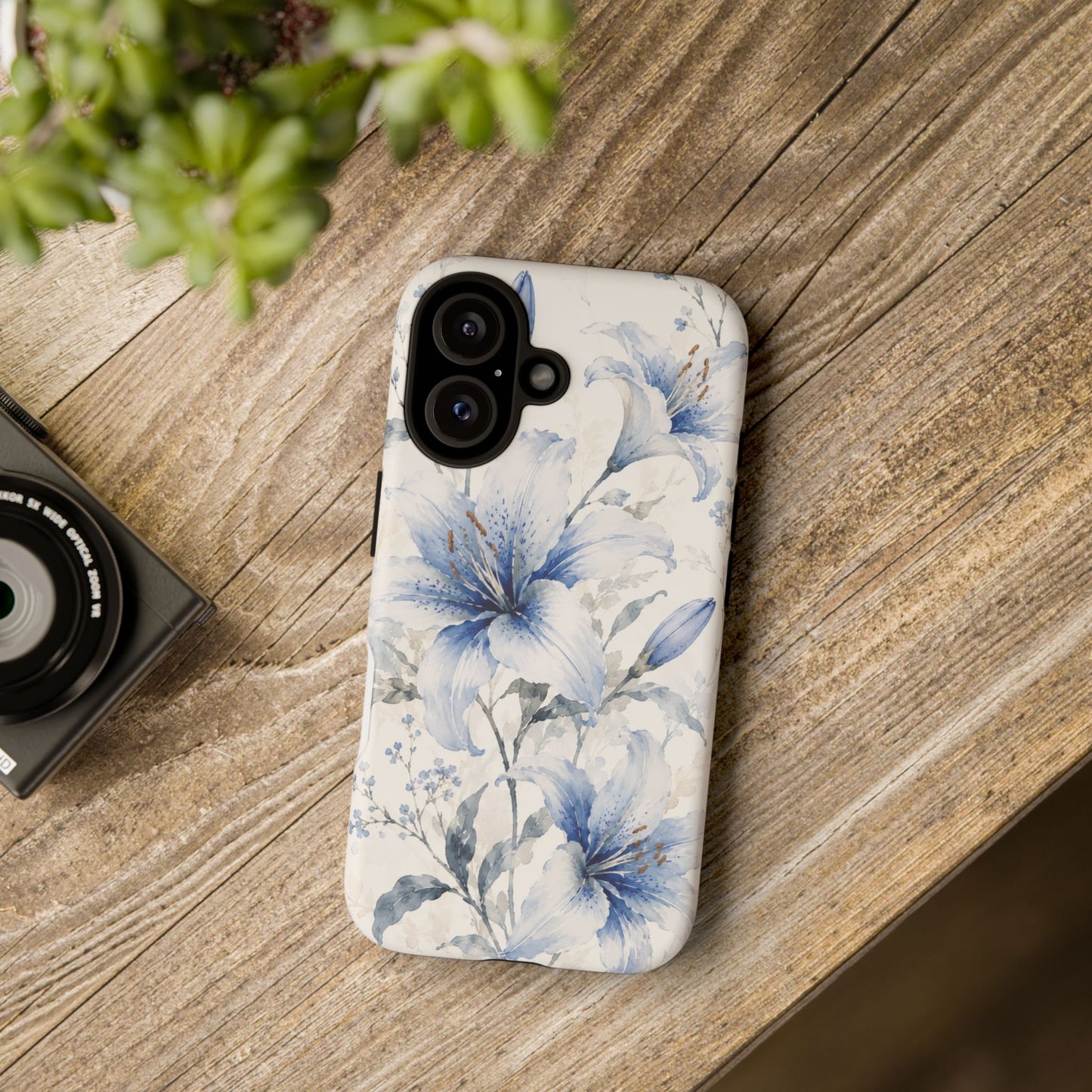 Azure Bloom | Clear Floral iPhone Case