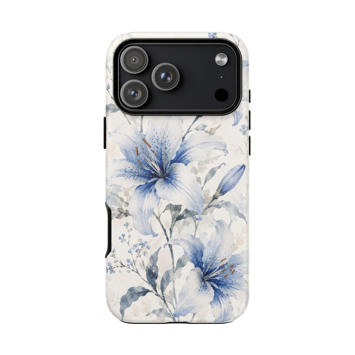 Azure Bloom | Clear Floral iPhone Case
