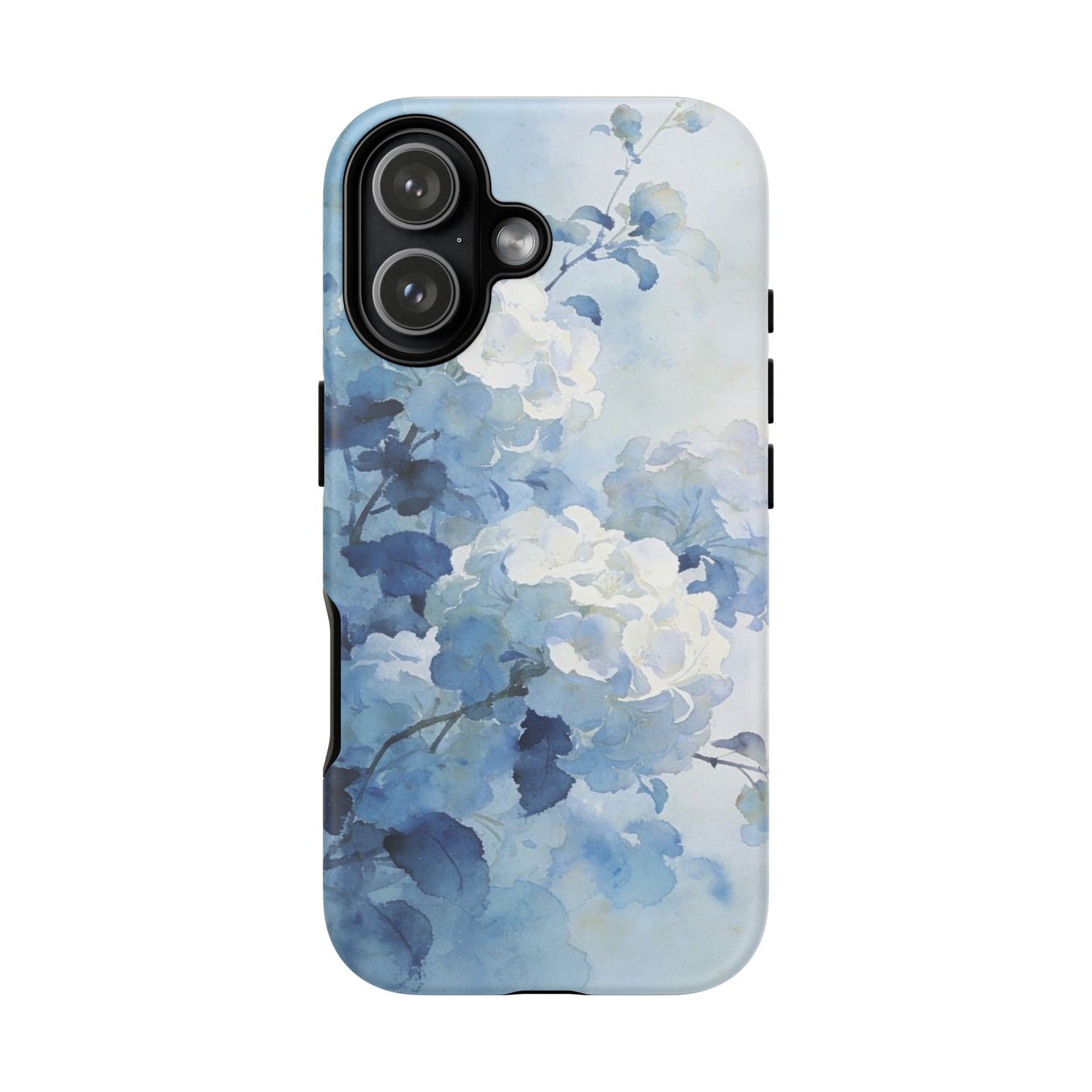Blue Watercolor Hydrangea Tough Phone Case