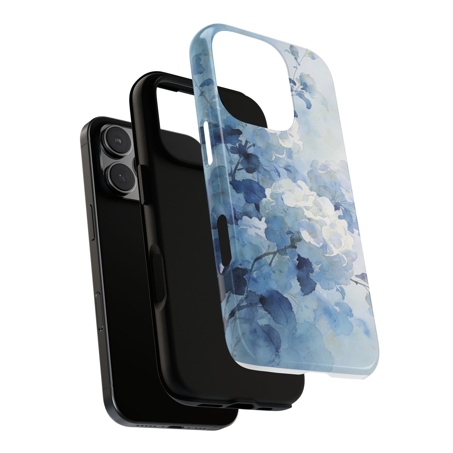 Blue Watercolor Hydrangea Tough Phone Case