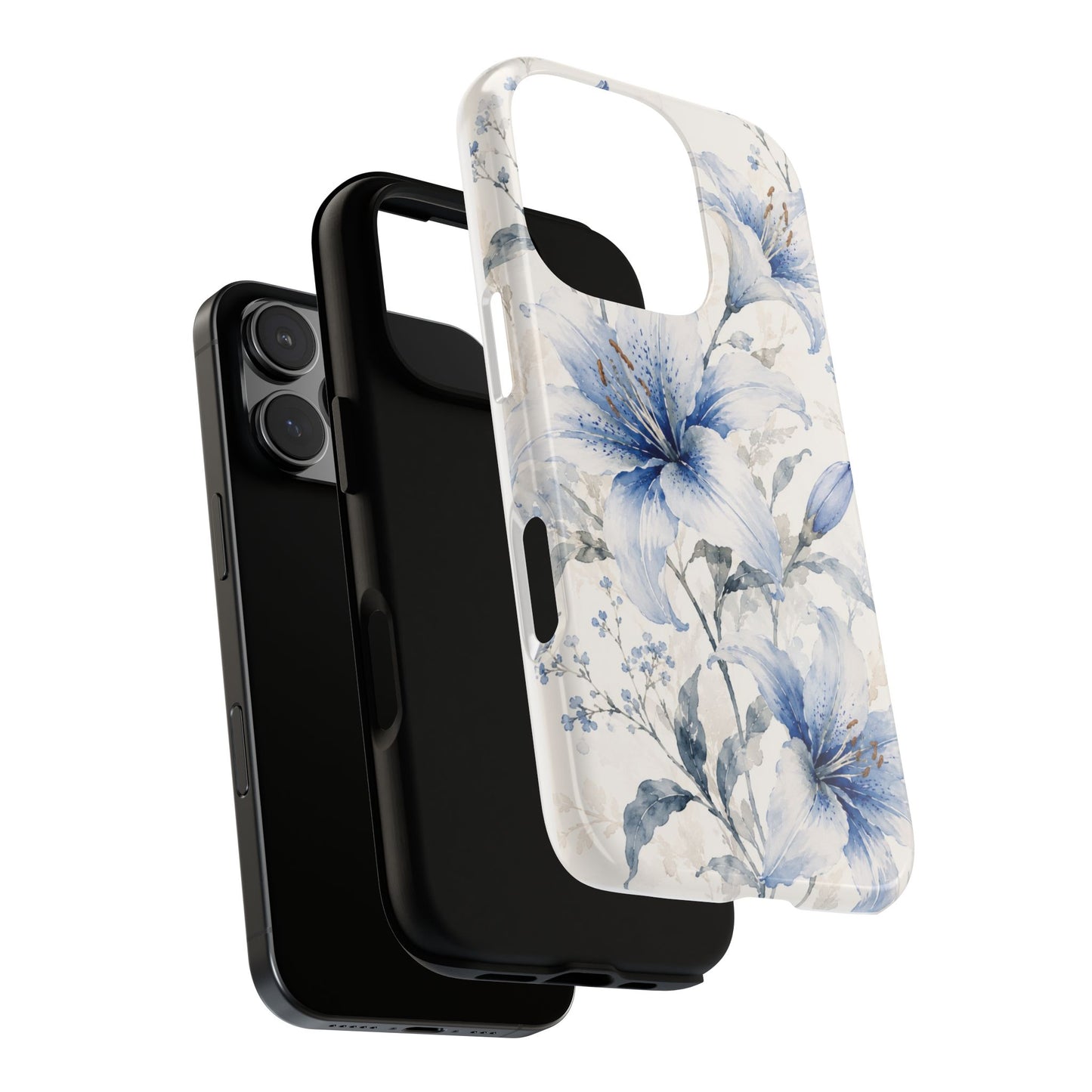 Azure Bloom | Clear Floral iPhone Case