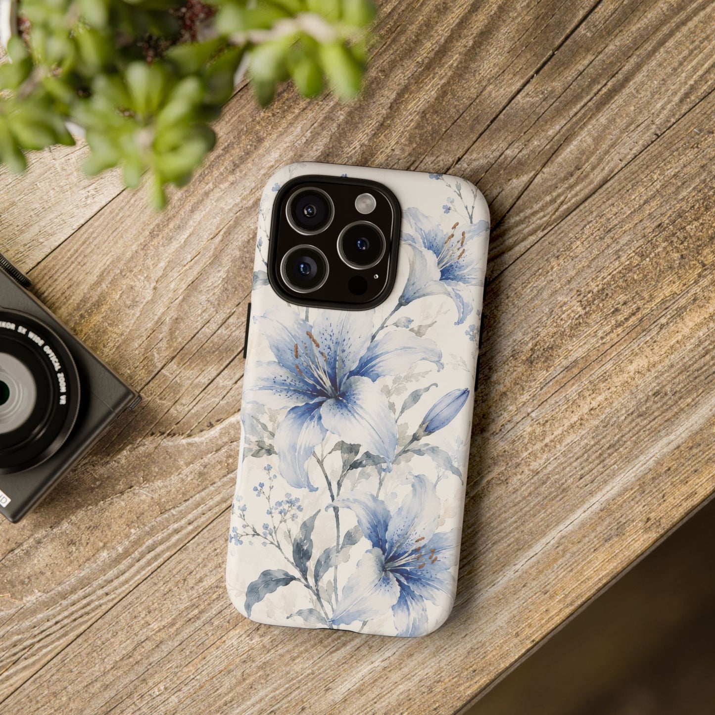 Azure Bloom | Clear Floral iPhone Case