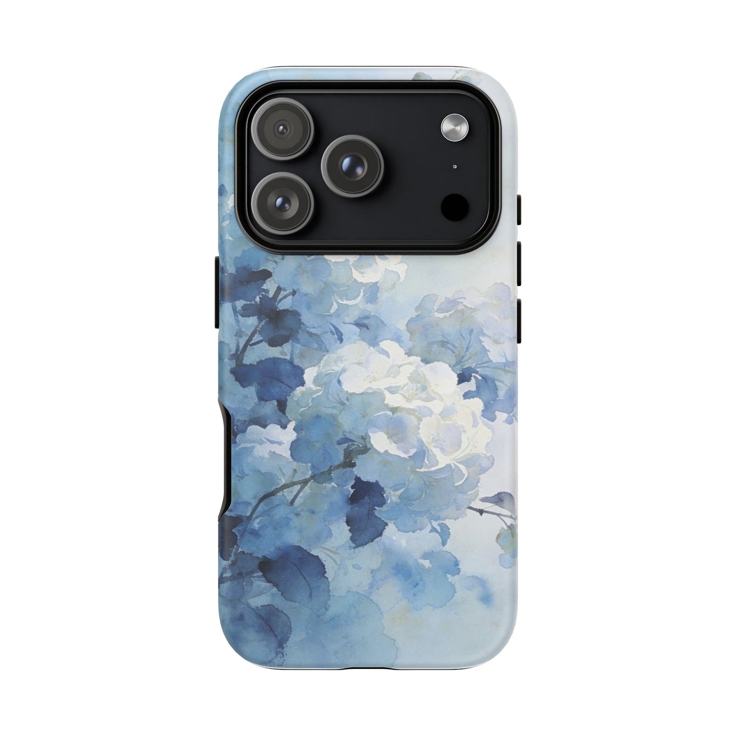 Blue Watercolor Hydrangea Tough Phone Case