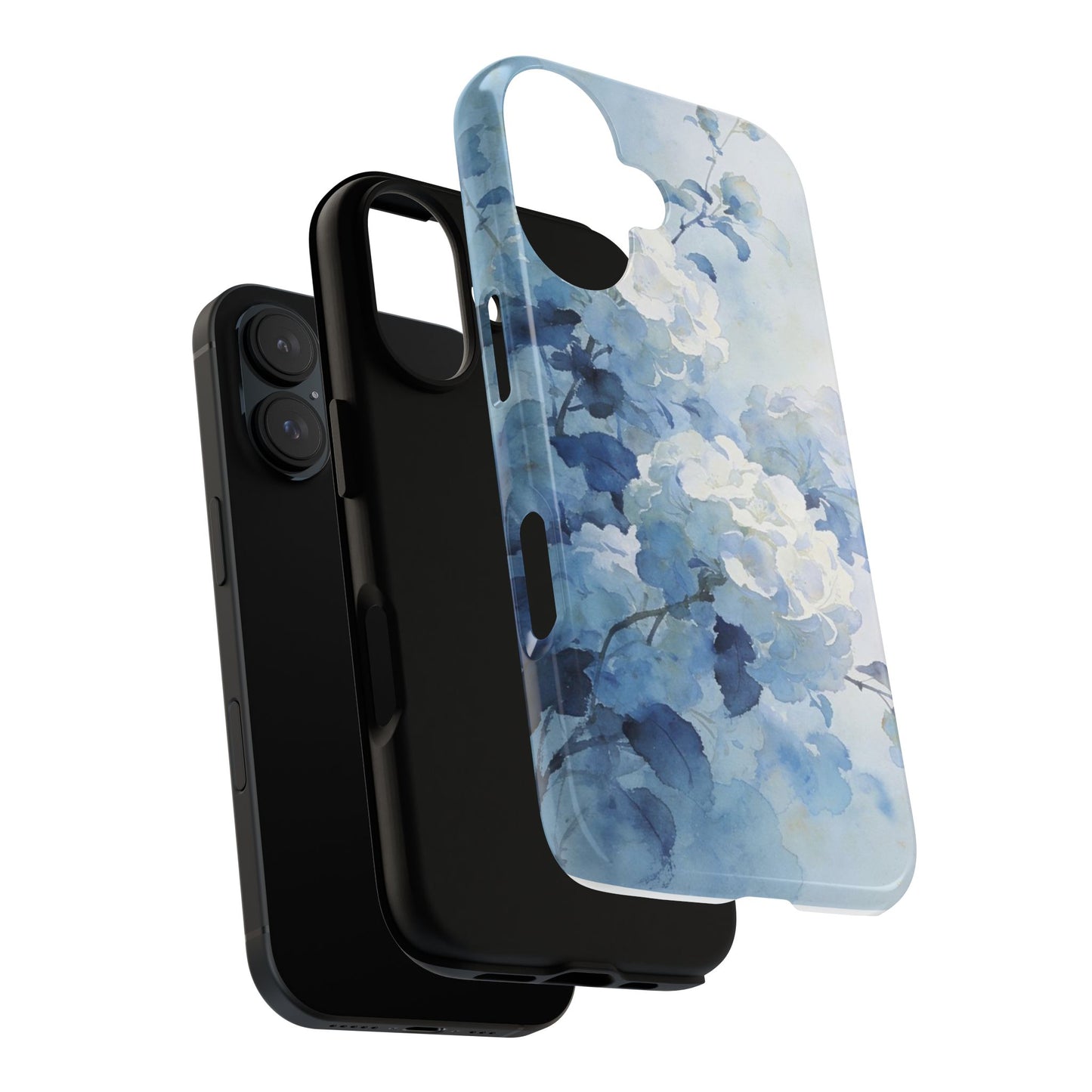 Blue Watercolor Hydrangea Tough Phone Case
