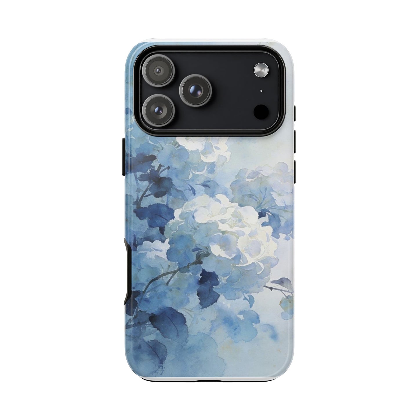 Blue Watercolor Hydrangea Tough Phone Case