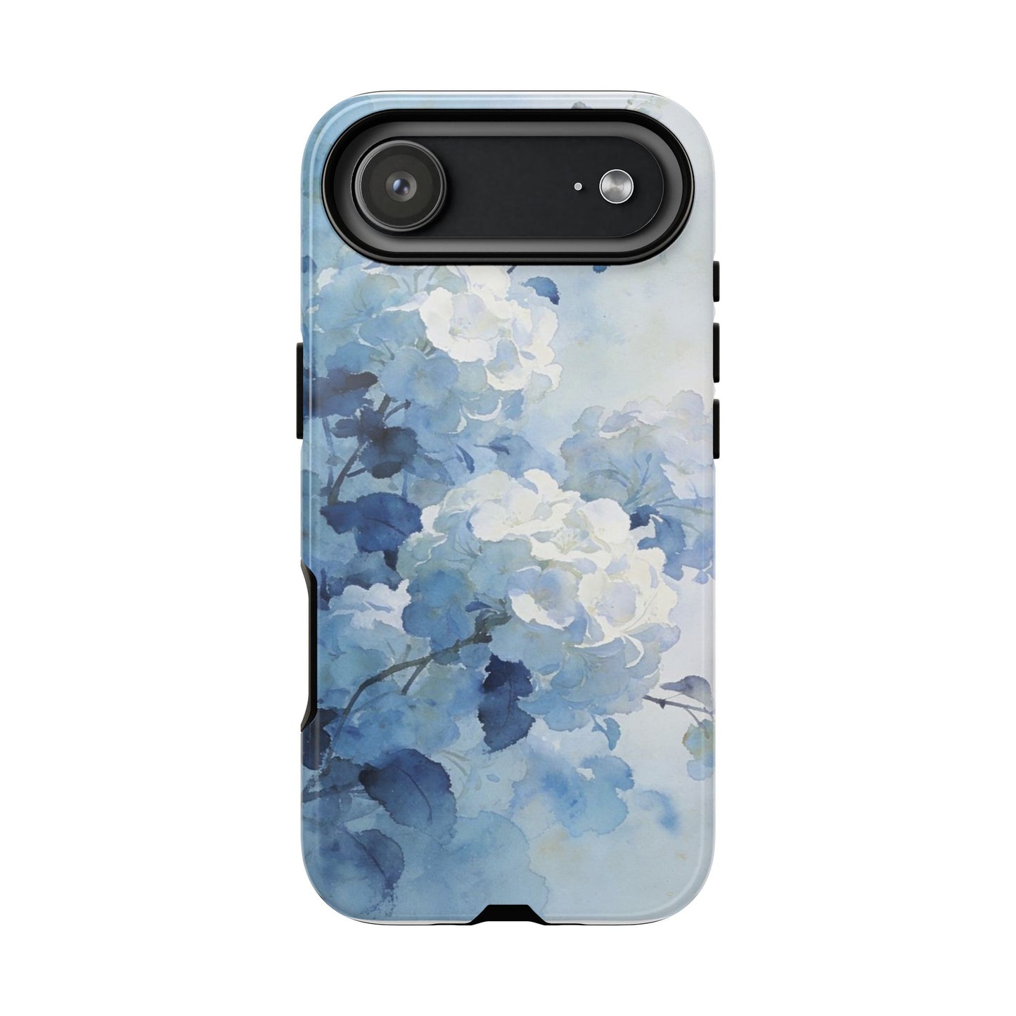 Blue Watercolor Hydrangea Tough Phone Case