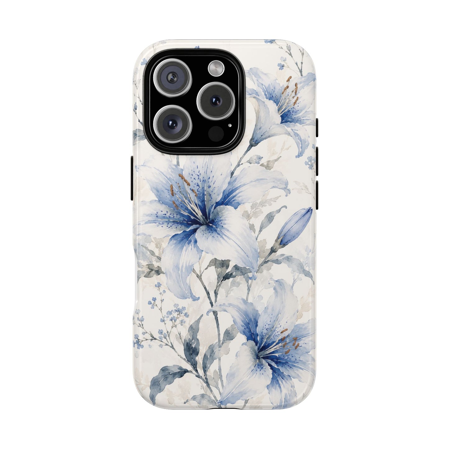 Azure Bloom | Clear Floral iPhone Case
