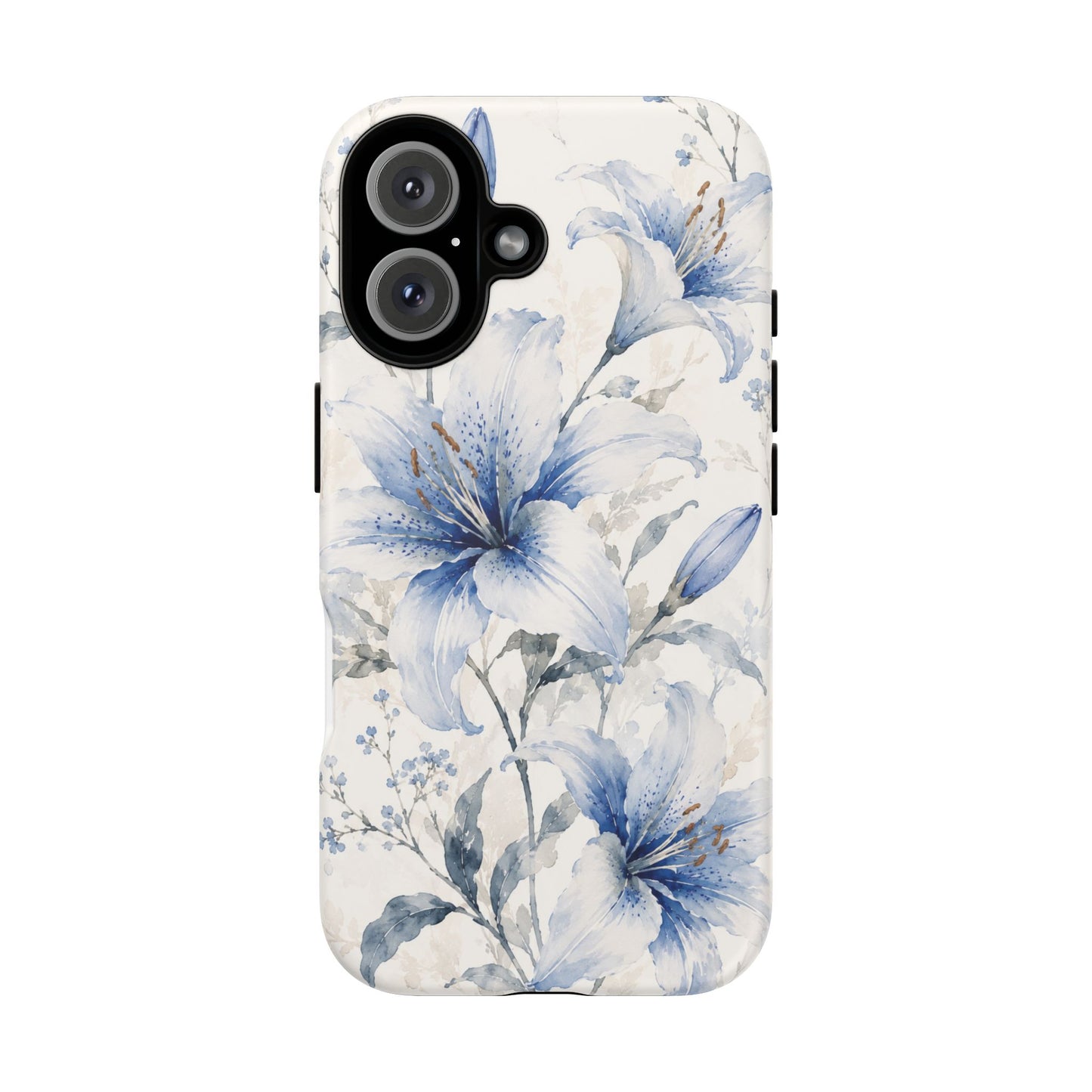 Azure Bloom | Clear Floral iPhone Case