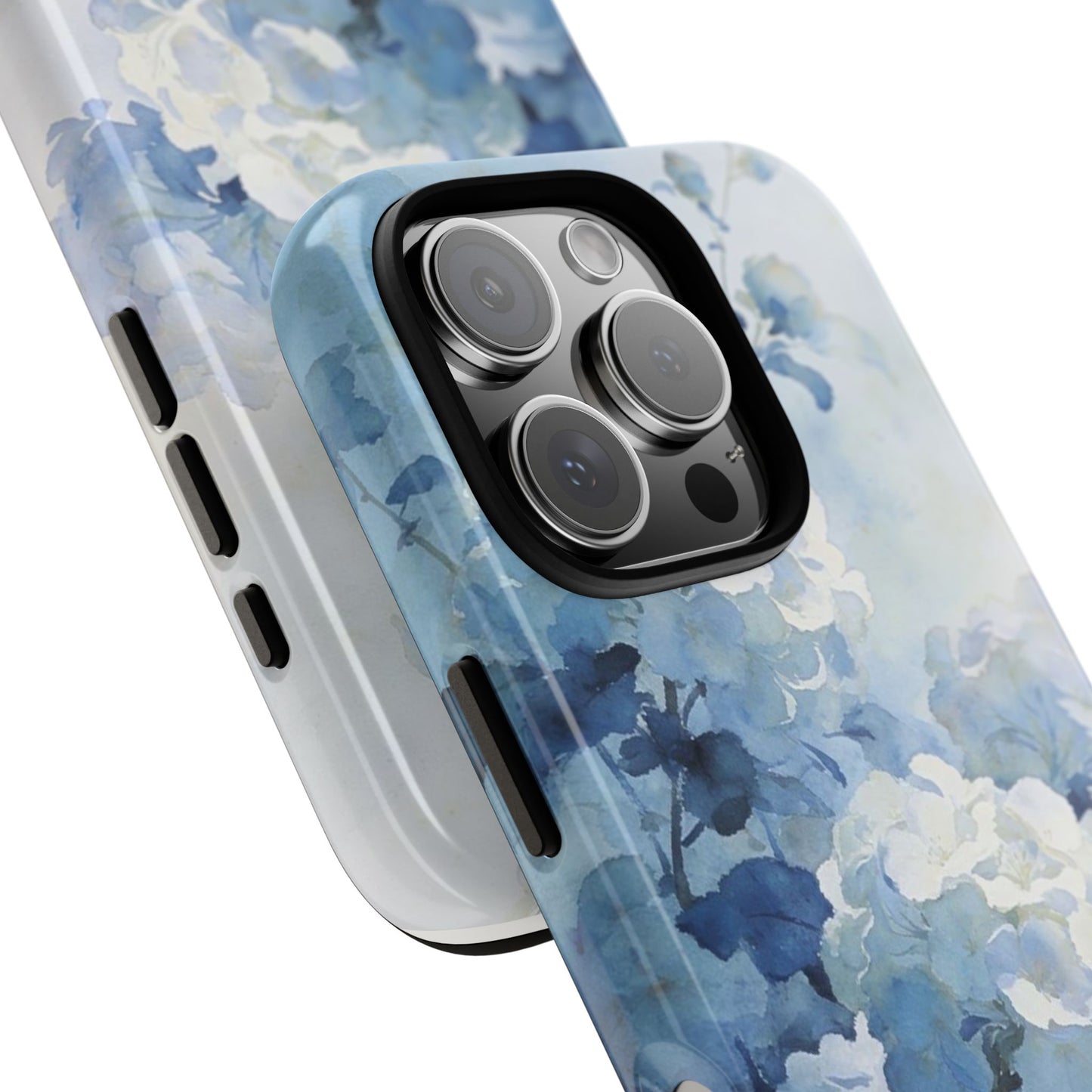 Blue Watercolor Hydrangea Tough Phone Case