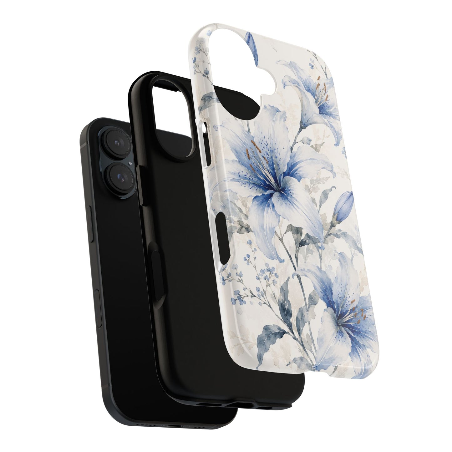 Azure Bloom | Clear Floral iPhone Case