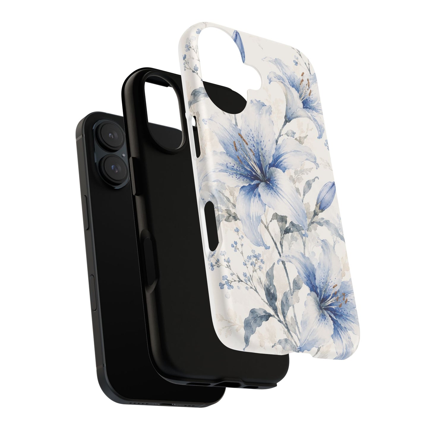 Azure Bloom | Clear Floral iPhone Case