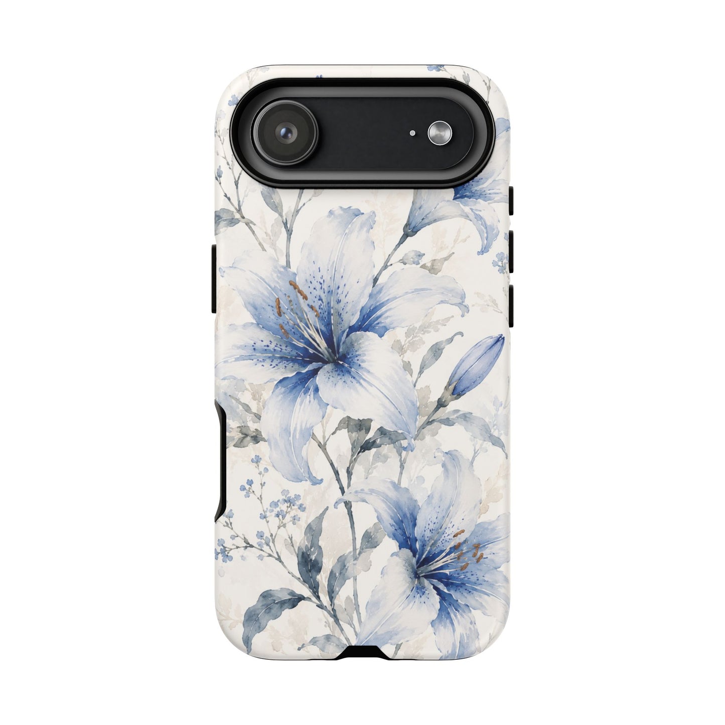 Azure Bloom | Clear Floral iPhone Case