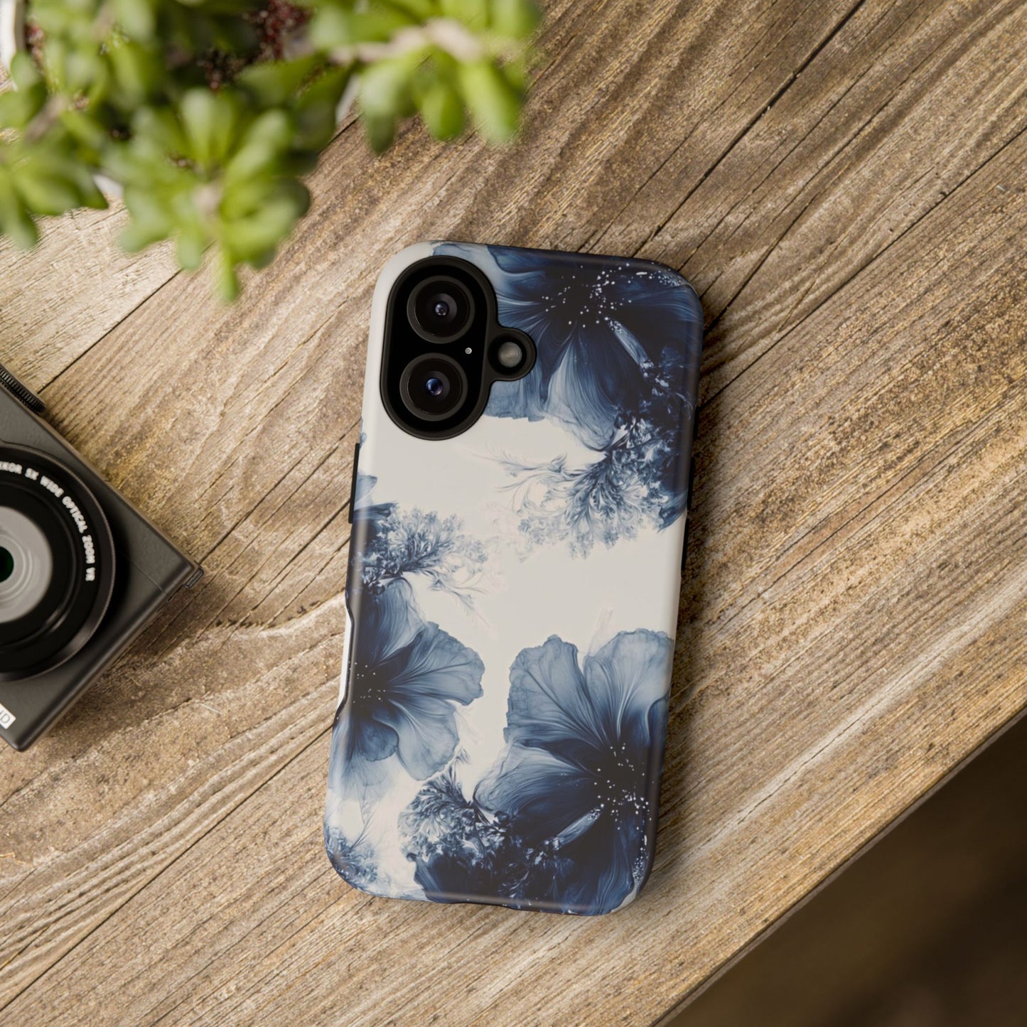 Floral Indigo Tough Phone Case