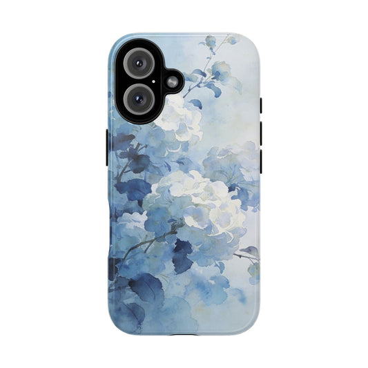 Blue Watercolor Hydrangea Tough Phone Case